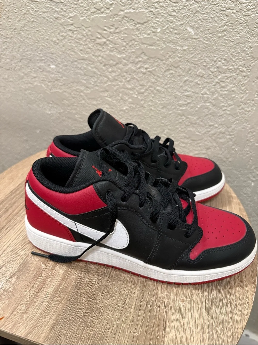 Jordan Black and Red Low-Top Sneakers